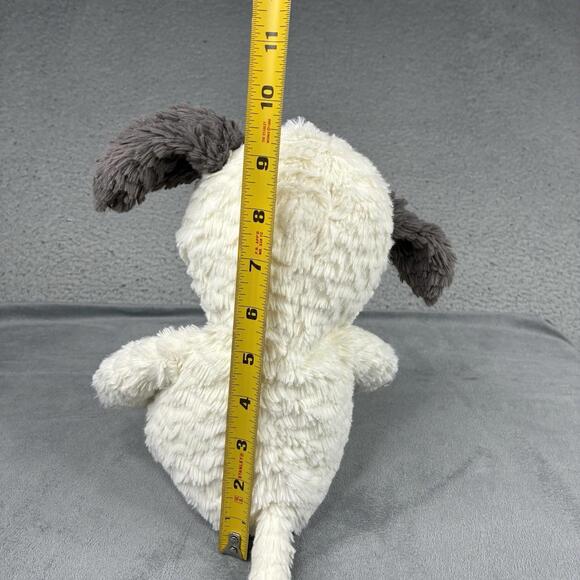 Jellycat Squishu Puppy Dog 13” Gray & White Laying Plush Stuffed Animal - Picture 5 of 6